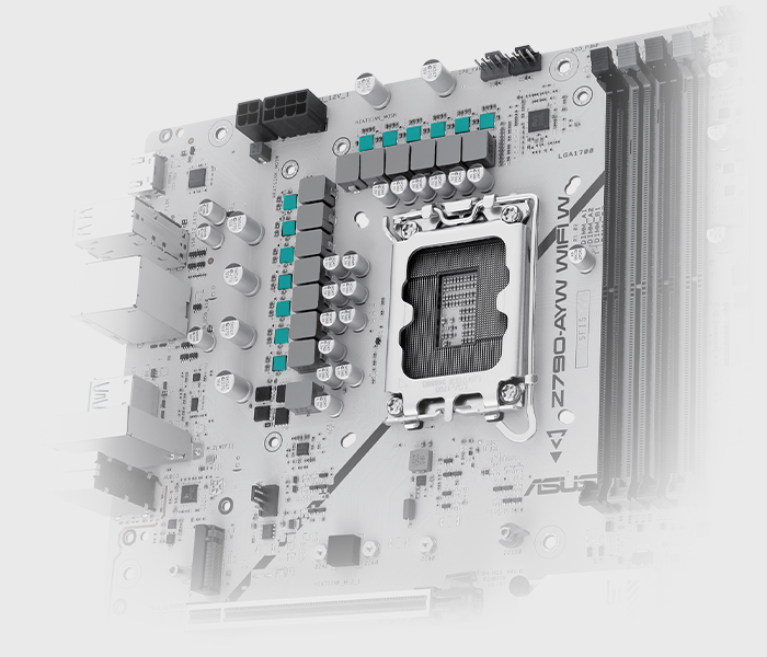 The Z790-AYW WIFI W motherboard features 12(60A)+1(60A)+1 Power Stages